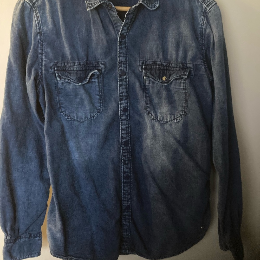 Women's Blue Denim Button Down Shirt